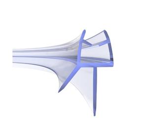 NYCENT Striscia di tenuta per porta della doccia pre-curvata per vetro curvo da 4-6 mm, lunghezza 90 cm, striscia di tenuta pre curva che copre fino a 20 mm di distanza - perfetta guarnizione