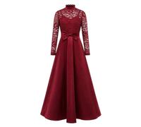 Nyeemya Bambini Vestito Il Compleanno della Principessa Cerimonia Damigella | Abito Maniche Lunghe Lungo Fino Terra,Floreale Elegante,Tessuto In Pizzo Elastico,Cerimonia,Damigella D’Onore,Matrimonio