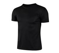Nyeemya Bambino e Ragazzo Maglietta a Compressione a Maniche Corte T-Shirt Sportivo Allenamento Tinta Unita T-Shirt da Calcio Asciugatura Rapida Nero 12-13 Anni