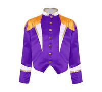 Nyeemya Giacca Domatrice Circo Bambina Ragazza Jacket Blazer Showman Capotto Maestro di Circo con Nappa Costume in Mascherata Festival Musicale Viola 13-14 anni