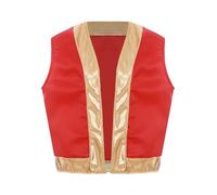 Nyeemya Gilet da Principe Arabo Aladino Bambino Giacca con Rifiniture in Oro Veste Mario-Bros Costume da Idraulico Mario Outfits Cosplay Carnevale Halloween Rosso 15-16 anni