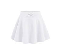 Nyeemya Gonna Corta da Tennis da Bambina Skort Sportiva Plissettata Gonnellino con Fiocco Gonna da Golf Corsa Palestra Allenamento Bianco 5-6 Anni
