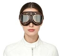 Nyeemya Occhiali In Stile Pilota D'Aereo Tempo Guerra Cosplay Sci Off Road | Comodo E Respiro,Arrampicare,Stile Retro Pilota,Andare In Bicicletta,Utilizzi Multipli,Antiscivolo,Adatto Diversi Temi,Rave