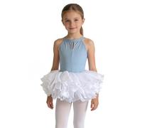 Nyeemya Tutu Danza Classica Bambina Insemi Abiti Balletto Vestito Balletto Senza Maniche Combinate Tuta E Gonna Body Ginnastica Artistica Azzurro Chiaro 9-10 Anni