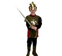 Nyeemya Uniforme Principe Guerriero Bambini Costume Di Cavaliere Medievale Costume Gladiatore Romano Medioevale Ragazzi Romano Gladiatori Oro nero 7-10 anni