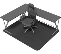 NYFITY Tappetino per sedia da ufficio per pavimenti duri, antiscivolo, resistente, sotto la scrivania, per pavimenti in legno, 76,2 x 139,7 cm, nero