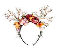 NYGGTYK 1 cerchietto per corna di renna, accessorio per costume da fata della foresta, copricapo creativo, copricapo per animali, adatto per feste, cosplay e servizi fotografici