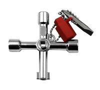 NYGGTYK 1 chiave multifunzione 4 in 1, chiave a spinta, chiave per contatore del gas, chiave di alimentazione, chiave triangolare, strumento per l'apertura di armadi elettrici
