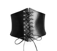 NYGGTYK 1 cintura da corsetto, corsetto nero, corsetto da pirata, da donna, abbigliamento in stile gotico, elastico in vita, adatto per abbigliamento quotidiano, giochi di ruolo, Nero , Gesamtlänge 65