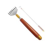 NYGGTYK 1 massaggiatore gua-Sha per schiena, in metallo, retrattile, massaggiatore gua sha, massaggiatore a punto sferico, raschietto per la schiena portatile con manico in legno, unisex