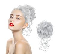 NYGGTYK 1 pezzo di chignon, coda di cavallo ondulata, fermaglio per capelli da donna, accessorio per parrucche (grigio chiaro)