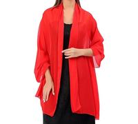 NYGGTYK 1 sciarpa in chiffon, sciarpa da sera, da donna, leggera e morbida, sciarpa alla moda e affascinante, accessori per abiti da sera, adatta per matrimoni, cene, carnevale, Colore: rosso, 200 *