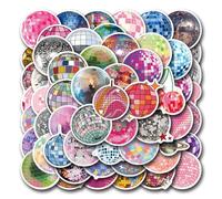 NYGGTYK 110 Pezzi di Adesivi A Sfera da Discoteca, Adesivi Creativi, Adesivi di Graffiti, Valigie Decorate, Motociclette, Caschi