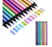 NYGGTYK 12 matite colorate, matite metalliche, matite fai da te a 12 colori, penne creative graffiti, matite da colorare per bambini, adatte per colorare, dipingere e graffiti di prodotti fatti a mano
