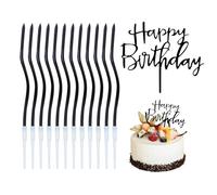 NYGGTYK 12 Pezzi di Candele Curve E 1 Pezzo di Inserto per La Torta, Decorazioni per Torte, Candele Creative, Forniture per Feste di Compleanno