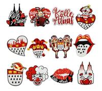 NYGGTYK 12 Pezzi Toppe da Ricamo da Cartone Animato, Patch di Stoffa da Stiro, Chiazze di Stoffa Creativa, Macchie di Stoffa Interessanti, Decorazioni di Abbigliamento