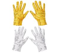 NYGGTYK 2 Paia di Guanti da Paillettes, Elei Guanti Glitter, Guanti da Recitazione Creativi, Uomini E Donne Universali, Oggetti di Scena del Ballo, Decorazione del Costume da Festa del Festival.