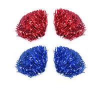 NYGGTYK 2 paia di mazzi di cheerleader, pompon colorati per cheerleader, accessori per animare e ballare (rosso,