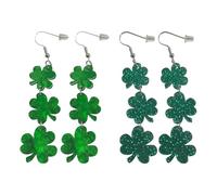 NYGGTYK 2 Paia di Orecchini A Trifoglio, Orecchini A Sospensione, Orecchini alla Moda E Personalizzata, Orecchini Creativi, Orecchini da Festa