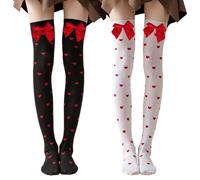 NYGGTYK 2 Paia di Sgabocchi per Il Cuore A Coda, Calze da Ginocchio, Calze Dolci Carine, Accessori per Abbigliamento, Calzini Elastici Morbidi