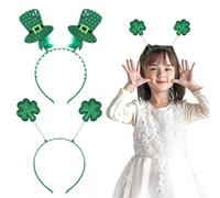 NYGGTYK 2 Pezzi Banche Verdi, Fascia per Trifoglio Cappello, Universale per Uomini E Donne, Fascia Divertente, Fascia Irlandese, Decorazioni per Feste Festive