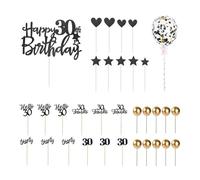 NYGGTYK 3 Pezzi di Plug-in per Il 30 ° Compleanno, Decorazioni per Torte, Plug-in per Torta Semplice, Accessori per Torte, Forniture per Feste