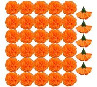 NYGGTYK 35 teste di fiori artificiali di chiodi di garofano, fiori simulati, decorativi secchi, adatti per centri commerciali, feste, decorazioni per la casa e il matrimonio (arancione)