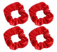 NYGGTYK 4 fasce per capelli da donna, in velluto rosso, per coda di cavallo, morbide fasce per capelli per ragazze e donne