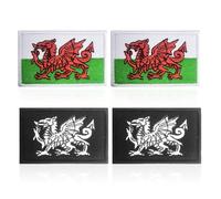 NYGGTYK 4 Pezzi di Patch di Stoffa Gallese, Patch di Stoffa Ricamato, Patch di Stoffa retrò, Patch di Stoffa Decorativa, Possono Essere Utilizzati per Vestiti, Zaini, Cappelli