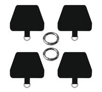 NYGGTYK 4 Pezzi Guarnioni di Telefonia Mobile Nera, Anelli di Fissaggio da 2 Pezzi, Staffa della Catena di Telefoni Cellulari, Accessori per Cordini per Telefoni Cellulari.