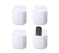 NYGGTYK 4 pezzi supporto per telecomando scatola portaoggetti, supporto da parete per telecomando manager, organizer da parete, supporto da parete (bianco)