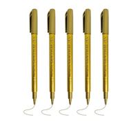 NYGGTYK 5 Pennarelli in Metallo, Matite e Penne Dorate, Ideali per Calligrafia, Firme e Tessuto