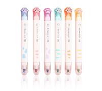 NYGGTYK 6 evidenziatori, accessori per la scuola Kawaii, pennarelli, evidenziatori a doppia estremità, materiale scolastico, evidenziatore a forma di animale, evidenziatore a forma di gatto, ideale