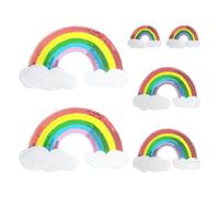 NYGGTYK 6 Pezzi di Macchie di Stoffa Arcobaleno, Accessori per Abbigliamento, Graziose Macchie di Stoffa Decorativa, Toppe per La Riparazione di Vestiti, Materiali da Cucito Fai -da -Te