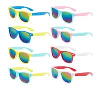 NYGGTYK 8 occhiali da sole per bambini, occhiali colorati, occhiali colorati al neon, occhiali colorati per bambini, per feste in spiaggia, feste in piscina all'aperto