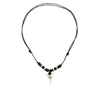 NYGGTYK Collana Con Denti Di Squalo, Perle Di Legno, Ciondolo Vintage Alla Moda, Da Uomo, Stile Casual, Filo Cerato