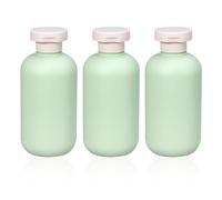 NYGGTYK Dosatore per lozione, 3 pezzi, bottiglia da 200 ml, bottiglia da spremere a disco, borsa da toilette per il viaggio, può essere riempita con shampoo, gel doccia, lozione e risciacquo