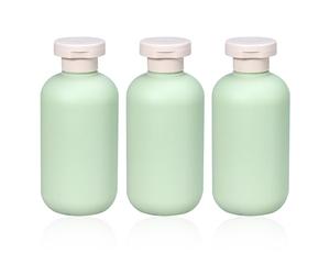 NYGGTYK Dosatore per lozione, 3 pezzi, bottiglia da 200 ml, bottiglia da spremere a disco, borsa da toilette per il viaggio, può essere riempita con shampoo, gel doccia, lozione e risciacquo