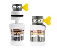 NYGGTYK Filtro per rubinetto, 2 pezzi, filtro per acqua a carbone attivo, filtro a rotazione a 360 gradi per cucina e bagno, per rimuovere le impurità dall'acqua e ammorbidire l'acqua dura.