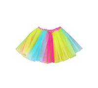NYGGTYK Gonna in Tulle Arcobaleno da 1 Pezzo, Morbido tutù Soffice, Abbigliamento da Festa al Neon per Ragazze, Vestiti per Bambini Anni '80, tutù da Ballo con Fascia Elastica