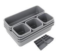 NYGGTYK Organizzatore diviso, divisorio per cassetti, 8 pezzi, adatto per camera da letto, studio, cucina, cassetti e organizzazione (grigio scuro)