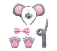 NYGGTYK Set Costume da Topo per Cosplay - Orecchie, Fascia, Guanti - Colore: Rosa, Taglia Unica