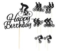 NYGGTYK Solamento della Scheda per Torta da 1 -Parte E Inserzione di Card di Biciclette da 10 Parti, Decorazioni per Torte, Inserimento della Carta per Torta Creativa, Accessori per Torte