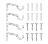 NYGGTYK Supporti Regolabili per Tende da 4 Pezzi Con 8 Viti e 8 Tubi di Espansione, Binari e Accessori, Supporti per Bastoni, Robusti Aste (Argento)