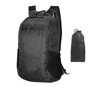 NYGGTYK Zaino Pieghevole Leggero, Mini Impermeabile, Portatile per La Spesa e Viaggio (Nero), Offene Größe 41 X 24 X 16 Cm, Aufbewahrungsgröße 12 X 7