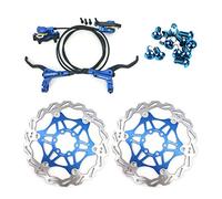 NYK Zoom - Set di freni a disco idraulici per mountain bike, anteriore e posteriore, con rotore a disco flottante, 160 mm, colore blu