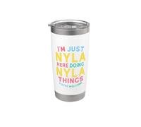 Nyla Here Doing Nyla Things Funny Nyla Name Bicchiere termico in acciaio inox doppia parete