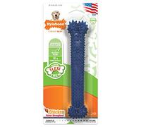 Nylabone Giocattolo da masticare dentale flessibile moderato per cani, noduli che aiutano a pulire i denti, sapore di pollo, grande, per cani fino a 23 kg