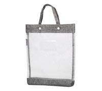 Nylon Borsa Portadocumenti con Maniglia Rete Trasparente Borsetta Grigio