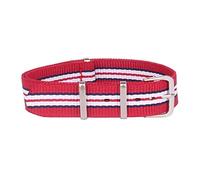 Nylon cinturino 12mm-22mm Navy Bianco Rosso Nato Strap nylon impermeabile Watch Band, 3red 2Navy 2White, 18mm